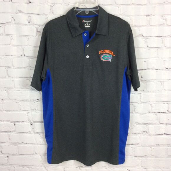 Champion NCAA Florida Gators Men’s Golf Polo Shirt Size M Gray/Blue Tailgating - Picture 3 of 8